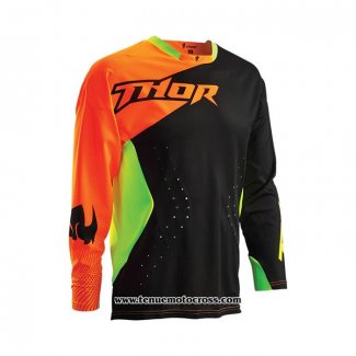 2020 Motocross Cyclisme Maillot Thor Manches Longues Noir Orange