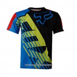 2020 Motocross Cyclisme T Shirt FOX Manches Courtes Bleu