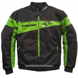 2020 Motocross Cyclisme Veste Kawasaki Manches Longues Noir Vert