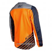 2021 Motocross Cyclisme Maillot Klim Manches Longues Orange Bleu