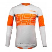 2020 Motocross Cyclisme Maillot Acerbis Manches Longues Orange Blanc