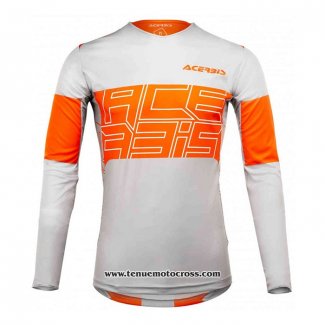 2020 Motocross Cyclisme Maillot Acerbis Manches Longues Orange Blanc