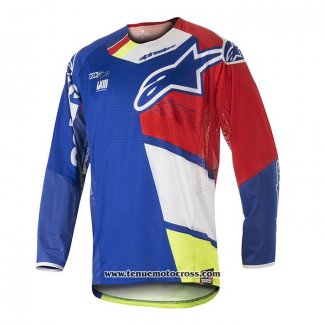 2020 Motocross Cyclisme Maillot Alpinestars Manches Longues Bleu