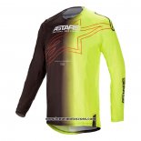 2020 Motocross Cyclisme Maillot Alpinestars Manches Longues Noir Jaune