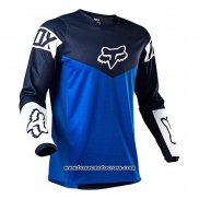 2020 Motocross Cyclisme Maillot FOX Manches Longues Bleu