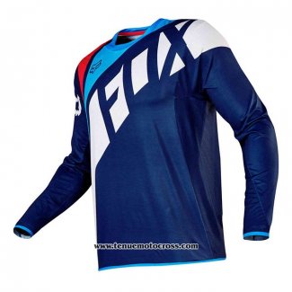 2020 Motocross Cyclisme Maillot FOX Manches Longues Fonce Bleu