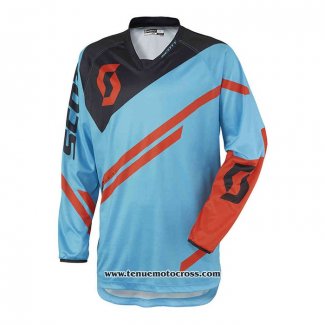 2020 Motocross Cyclisme Maillot Scott Manches Longues Bleu