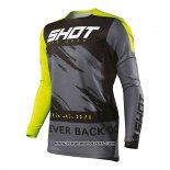 2020 Motocross Cyclisme Maillot Shot Manches Longues Gris Jaune