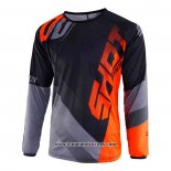 2020 Motocross Cyclisme Maillot Shot Manches Longues Noir Orange