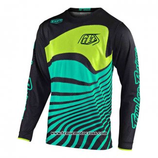 2020 Motocross Cyclisme Maillot TLD Manches Longues Vert Jaune