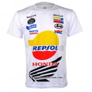 2020 Motocross Cyclisme T Shirt Honda Manches Courtes Blanc