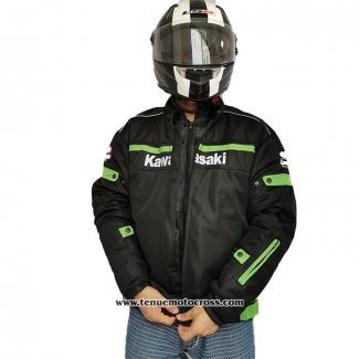 2020 Motocross Cyclisme Veste Kawasaki Manches Longues Noir Vert