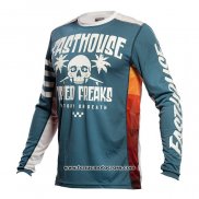 2021 Motocross Cyclisme Maillot Fast House Manches Longues Blanc Bleu